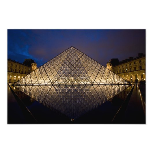 Louvre Pyramid van architect I.M. Pei bij Foto Afdruk (Voorkant)