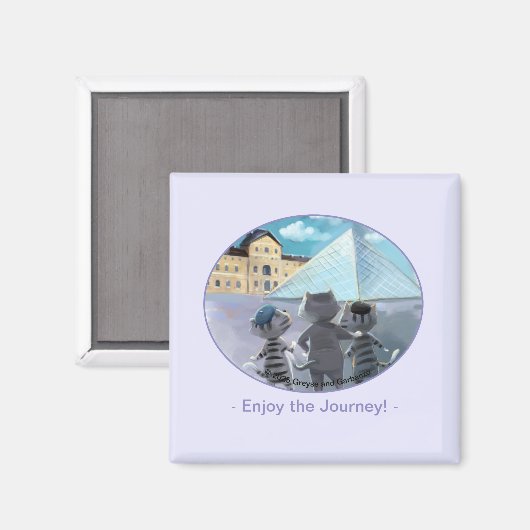 Louvre Square Magnet 2 inch - Geniet (Voorkant / Achterkant)