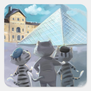 Louvre Square Stickers