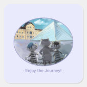 Louvre Square Stickers - Geniet (Voorkant)