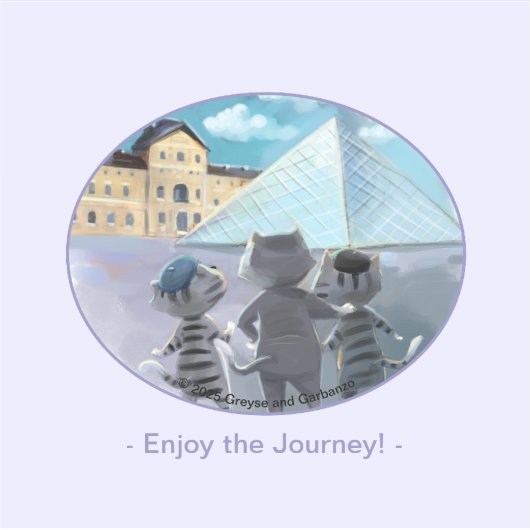 Louvre Vinyl Sticker - Geniet (verschillende maten (Voorkant)