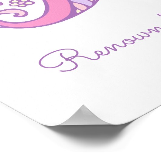 Louwina initiële L hartjes kunst naam betekenis Poster (Hoek)