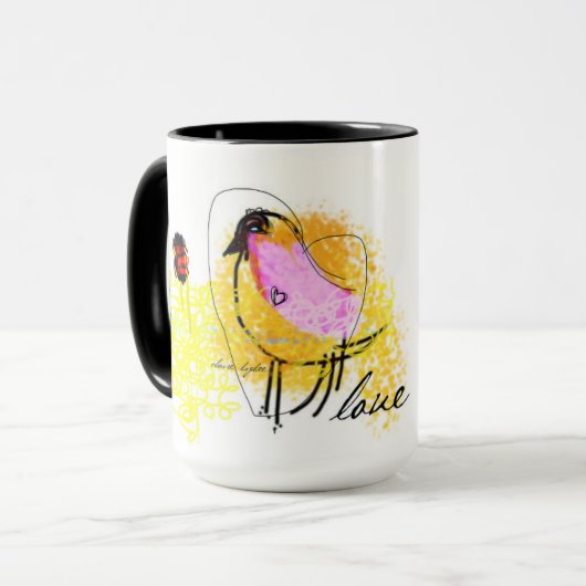 "Lov Chick" Black 15 oz Combo Mok (Voorkant links)