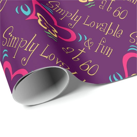 Lovable and Fun 60th Birthday Cadeaupapier (Rol Hoek)