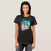 Lovable Bull Dog Scrappy Cat T Shirt Surfs Up (Voorkant volledig)