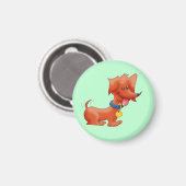 Lovable Cartoon Wiener Dog Magneet (Voorkant / Achterkant)