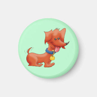 Lovable Cartoon Wiener Dog Magneet