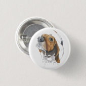 Lovable Close Cute Basset Hound Ronde Button 3,2 Cm (Voorkant /achterkant)