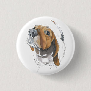 Lovable Close Cute Basset Hound Ronde Button 3,2 Cm