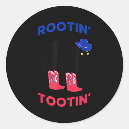 Lovable Cowboy Cat, Rootin Tootin Cat  Ronde Sticker (Voorkant)