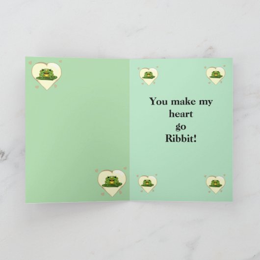 Lovable Frog Happy Valentine's Day Kaart (Binnen)