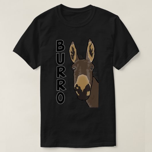 Lovable Funny Face Furry Burro Farm Animal Portrai T-shirt (Design voorkant)