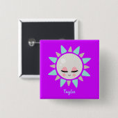 Lovable Kawaii Sunshine Vierkante Button 5,1 Cm (Voorkant /achterkant)