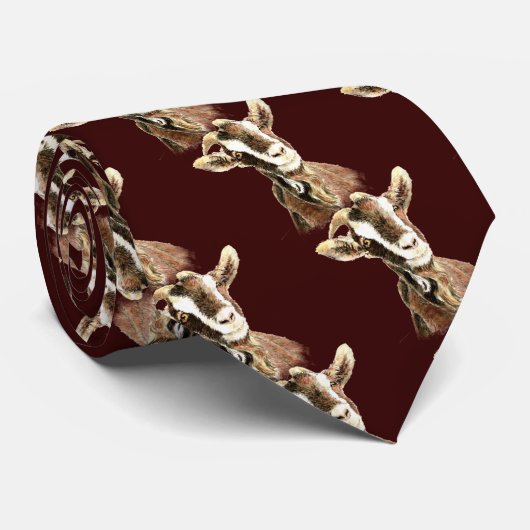 Lovable Old Goat Fun Novelty Animal Pattern Stropdas (Opgerold)