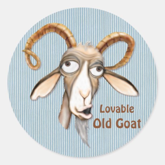 Lovable Old Goat Ronde Sticker (Voorkant)