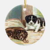 "Lovable Puppy Ornament" Keramisch Ornament (Voorkant)