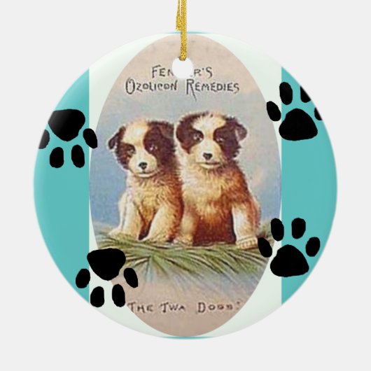 "Lovable Puppy Ornament" Keramisch Ornament (Achterkant)