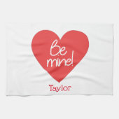 Lovable Red Heart Be Mine Theedoek (Horizontaal)