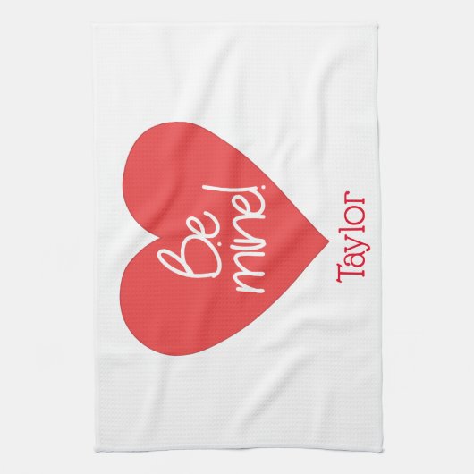 Lovable Red Heart Be Mine Theedoek (Verticaal)