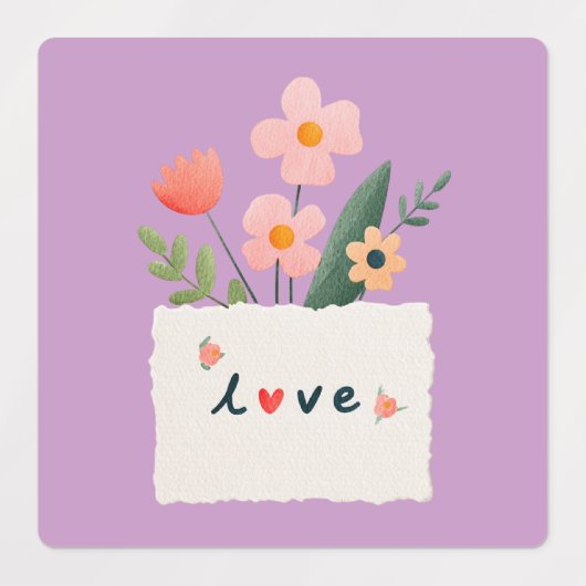 Lovable Square Stickers (Design 1)
