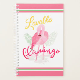 Lovable tropisch roze flamingo planner