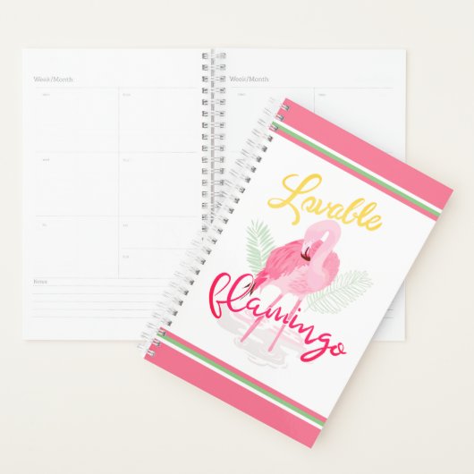 Lovable tropisch roze flamingo planner (Display)
