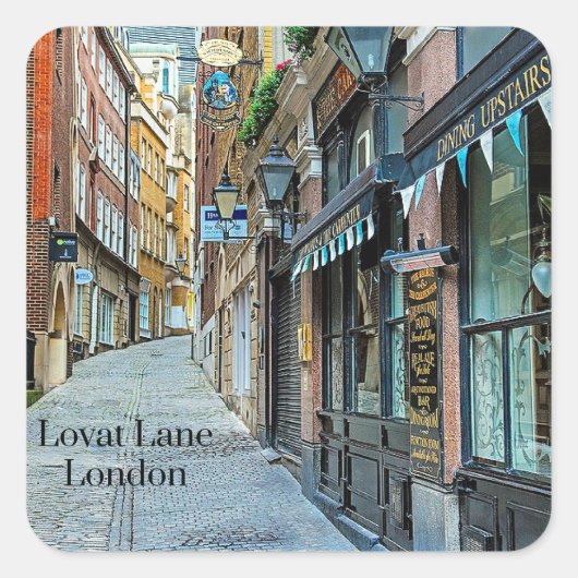 Lovat Lane, Londen, Engeland, Vierkante Sticker (Voorkant)