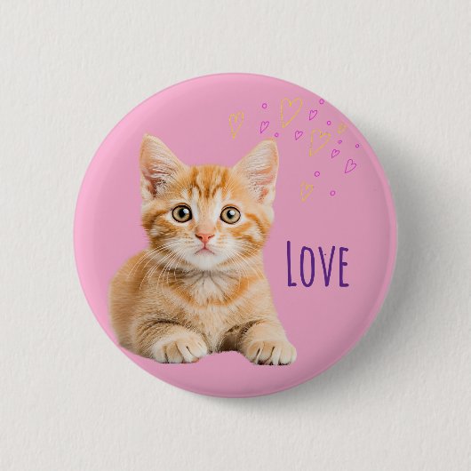 Loveかわいい猫ちゃん♡ Ronde Button 5,7 Cm (Voorkant)