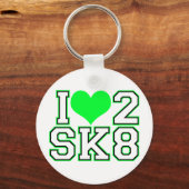 Love2SK8-Black & Limoen Sleutelhanger (Voorkant)