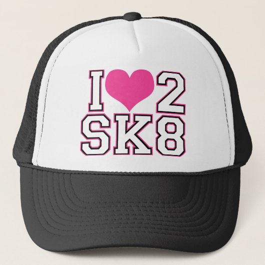 Love2SK8 - Black & Roze Trucker Pet (Voorkant)