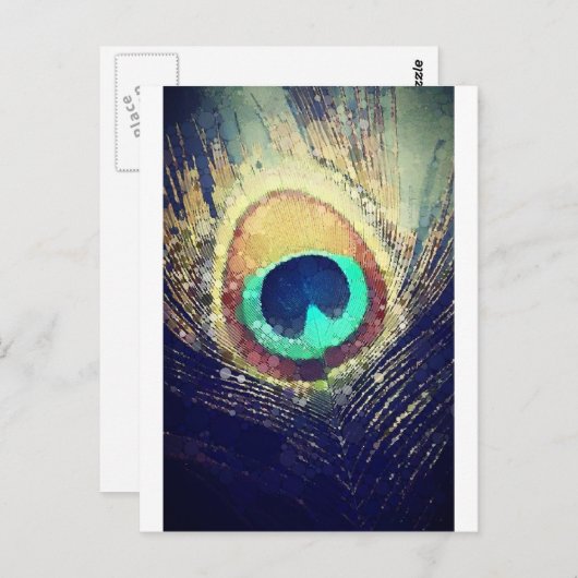 Love2Snap Peacock Feather Briefkaart (Voorkant / Achterkant)