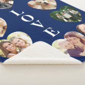 Love 10 Photo Collage Blue Sherpa Deken (3/4)