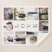 Love 10 Photo Collage Pas getrouwd Wedding Sherpa Deken (Voorkant (horizontaal))
