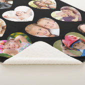 Love 12 Photo Heart Collage Black Sherpa Deken (3/4)