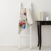 Love 12 Photo Heart Collage Taupe Sherpa Deken (In situ)