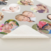 Love 12 Photo Heart Collage Taupe Sherpa Deken (3/4)