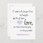 Love 1 Corinthians 13:1 Aankondigingskaart (Voorkant / Achterkant)