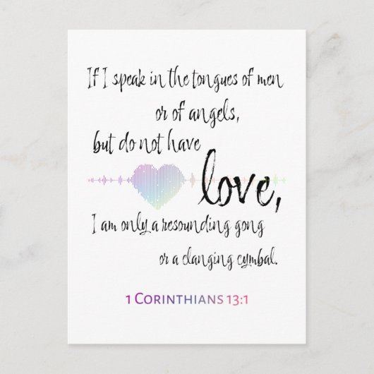 Love 1 Corinthians 13:1 Aankondigingskaart (Voorkant)