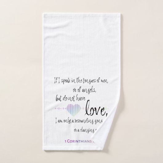 Love 1 Corinthians 13:1 Bad Handdoek (Handdoek)