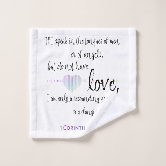 Love 1 Corinthians 13:1 Bad Handdoek (Wasdoekje)