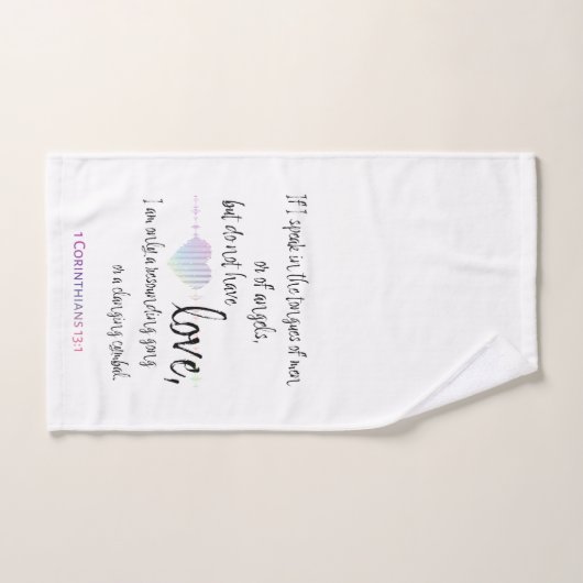 Love 1 Corinthians 13:1 Bad Handdoek (Handdoek)