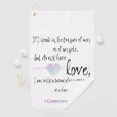 Love 1 Corinthians 13:1 Golfhanddoek (Insitu)