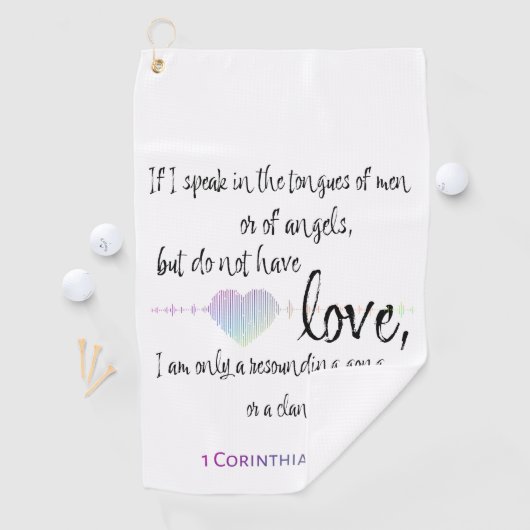 Love 1 Corinthians 13:1 Golfhanddoek (Insitu)