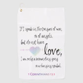 Love 1 Corinthians 13:1 Golfhanddoek (Voorkant)