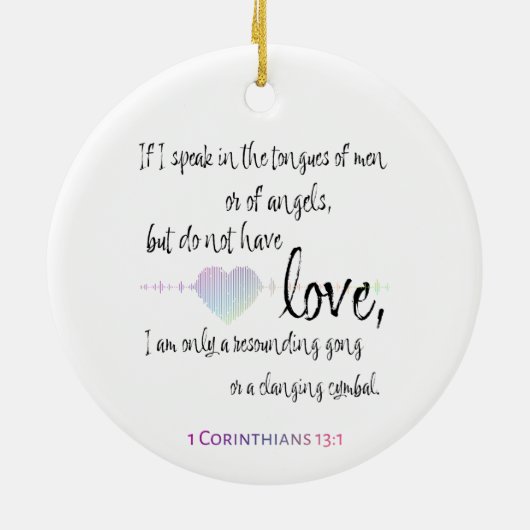 Love 1 Corinthians 13:1 Keramisch Ornament (Achterkant)