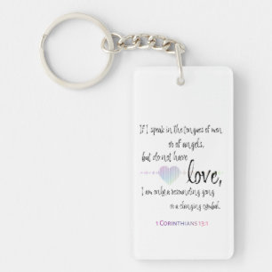 Love 1 Corinthians 13:1 Sleutelhanger