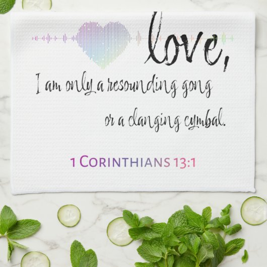 Love 1 Corinthians 13:1 Theedoek (Gevouwen)