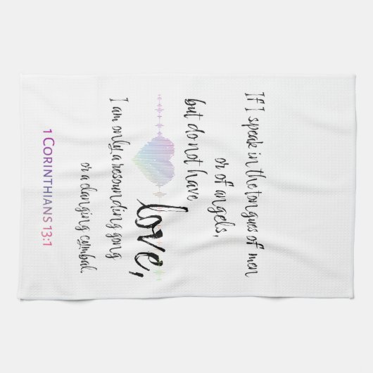 Love 1 Corinthians 13:1 Theedoek (Horizontaal)