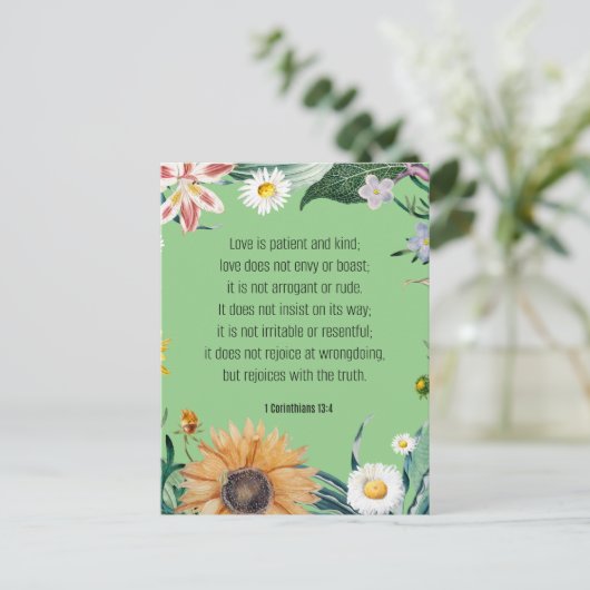 Love, 1 Corinthians 13:4, Briefkaart (Staand voorkant)