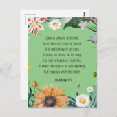 Love, 1 Corinthians 13:4, Briefkaart (Voorkant / Achterkant)